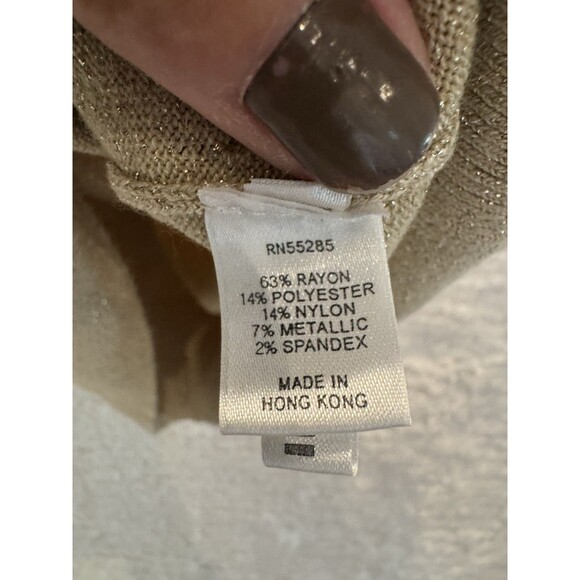 Express Y2K Cyberpunk Gold Sweater Tube top Sparkle Vintage Medium - Picture 3 of 5